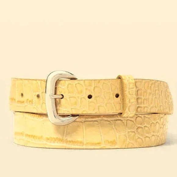 Alligator Embossed Leather Trouser Belt - Brand New - NEVER 